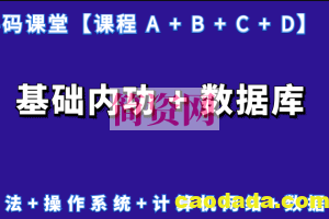 抖码课程【 A + B + C + D】基础内功系列 + 数据库系列+算法系列