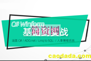 C#Winform｜基础到精通实战教程全集100集（.Net Core WPF 桌面开发 UI 界面 窗体）