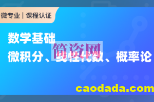 数学基础：微积分、线性代数、概率论