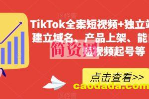 TikTok全案短视频+独立站，包括：建立域名、产品上架、能自主从0-1短视频起号等