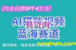 AI猫咪视频蓝海赛道，操作简单，轻松吸粉引爆流量，日入1K【揭秘】