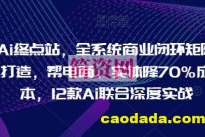 Ai终点站，全系统商业闭环矩阵打造，帮电商、实体降70%成本，12款Ai联合深度实战