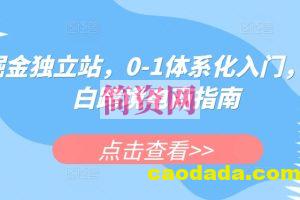 掘金独立站，0-1体系化入门，小白跨境电商指南