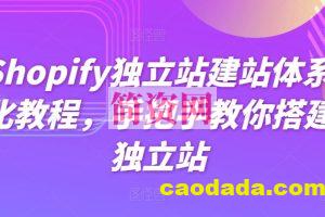 Shopify独立站建站体系化教程，手把手教你搭建独立站