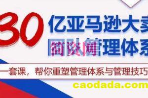 30亿亚马逊大卖团队管理体系，一套课，帮你重塑管理体系与管理技巧