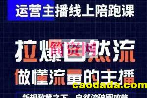 运营主播线上陪跑课，从0-1快速起号，猴帝1600线上课(更新24年5月)