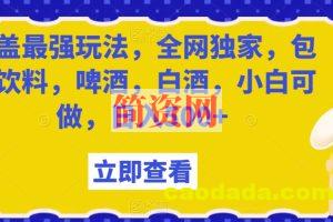 瓶盖最强玩法，全网独家，包含饮料，啤酒，白酒，小白可做，日入500+【揭秘】