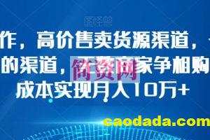 简单操作，高价售卖货源渠道，一条价值万金的渠道，无数商家争相购买，0成本实现月入10万+【揭秘】