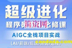 程序员的AI必修课，AIGC全栈项目实战（AI/前端/后端/测试/运维)