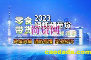 2023短视频带货-零食赛道，从0-1实操课程，系统讲解实战技巧