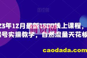 猴帝23年12月最新1600线上课程，0粉起号实操教学，自然流量天花板