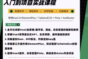 小滴-新版Vue3.4+ElementPlus全家桶开发视频项目实战